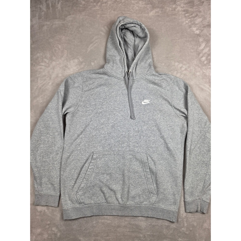 Nike Hoodie Mens Large Gray Sportswear Club Fleece Pullover Sweatshirt 804346